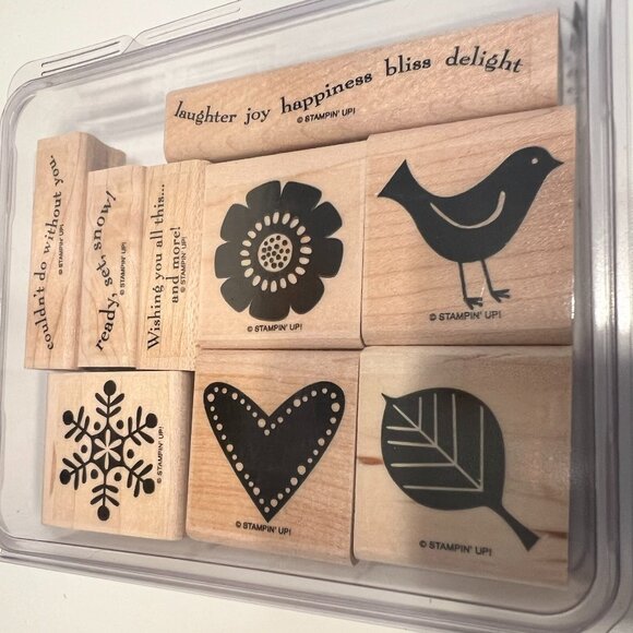 STAMPIN’ UP! “Best Wishes & More” Stamp Set (9-Piece) MOUNTED‎ - Picture 4 of 4